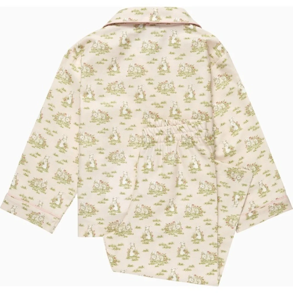 Trotters London 4 5 Pastel Pink Beatrice Bunny Cotton Pajama Sleep‎ Set Easter